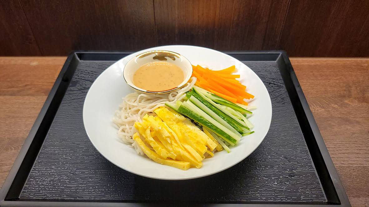 A colourful plate from a Kome Shokudo meal
